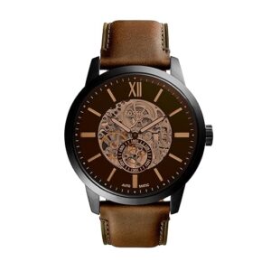 Fossil Men Leather Townsman Analog Black Dial Watch-Me3155, Brown, Free Size, Band Color-Brown