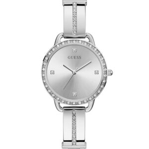 GUESS Stainless Steel Womens 30Mm Analog Watch Crystal Accented Petite Bangle Watch